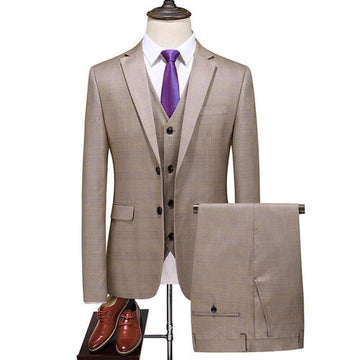 Aidase Size 6XL ( Jacket + Vest + Pants ) New Fashion Boutique Plaid Casual Business Men's Suit Groom Wedding Dress Performance Tuxedo aidase-shop